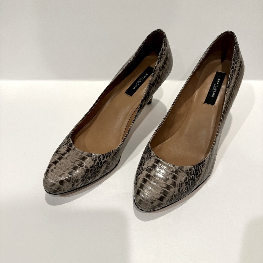 Ann Taylor Brown Snakeskin Pump